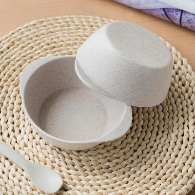 China Natural Rice Straw Wheat Bowl For Kids Straw Binaural Custom Plastic Fiber Wheat Double Ear Design for sale