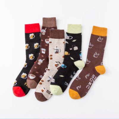 China Fashion Antibacterial New Autumn Colorful 100% Cotton Men's Crew Socks for sale