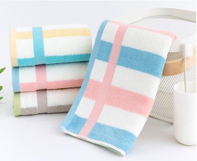 China Sustainable Colorful 100%cotton Stripes Hand Face Towel High Quality Organic Chic Grain for sale