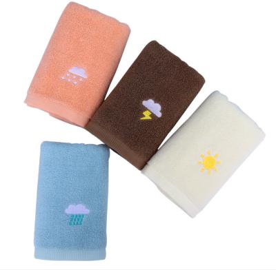 China Hand Face Towel Sustainable Embroidered 100%cotton Ins Fashion High Quality Simple Design for sale