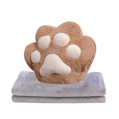 China Plush Car Pillow With Soft Cute Cat's Paw Pillow Cover 3 Covering In 1 Covering Pillow Stuffed Animal for sale