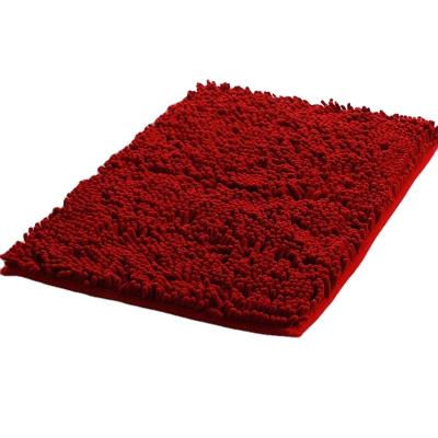 China Modern Super Absorbent Anti Non Slip Bath Cover Microfiber Chenille Bath Mats For Bathroom for sale