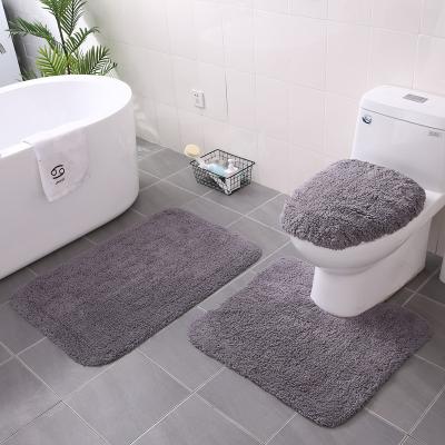 China Log Size Toilet Lid Modern Custom Cover Tub Microfiber Super Bathroom Mat Set Bath Mat For Non Slip Bath for sale