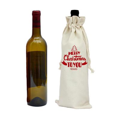 China Wholesale Reusable Cheap Wholesale Christmas Wine Bottle Cover Decorative One Bottle Bags for sale