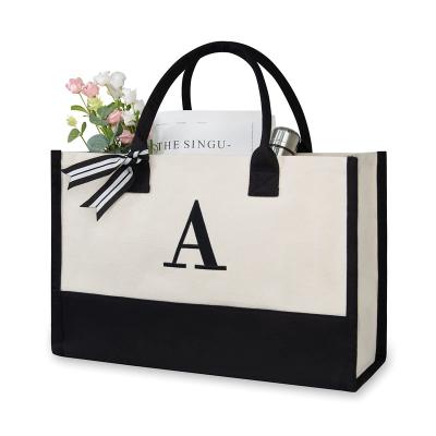 China Wholesale Reusable Large Capacity Reusable Hot Selling Beach Amazon Plain Tote Bas Thick Picnic Canvas Tote Bag For Women for sale