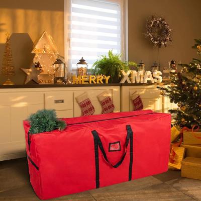 China Amazon Viable Hot Selling Big Sizes Clothes Storage Bag Square Polyester Christmas Tree Foldable Storage Bag Organizer for sale