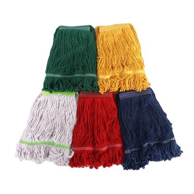 China Modern Wholesale Modern Microfiber Cotton Yarn Replacement Mop Head Restaurant Colored Washable Mop Cleaning Head For Cleaning for sale