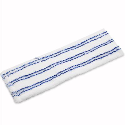 China Wholesale Blue And Viable Manufacturer Use White Striped Dry And Wet Mop Replacement Pads for sale