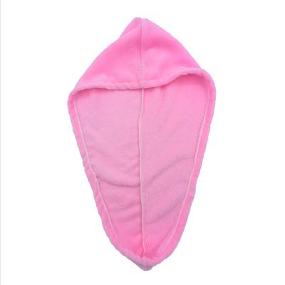 China Super Absorbent Quick Drying Hair Drying Towel Cap Sustainable Women Coral Fleece Dry Hair Cap for sale