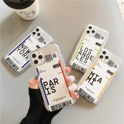 China Anti-Drop Boarding Label Pass Cover World Country Plane Tickets Phone Cases For iPhone 13 mini 13 pro Max Cover for sale