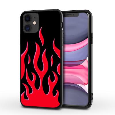 China Factory Wholesale Unique TPU Soft Silicone Phone Case Cover For iPhone 12 Pro Ma Flame Cell Phone Case for sale