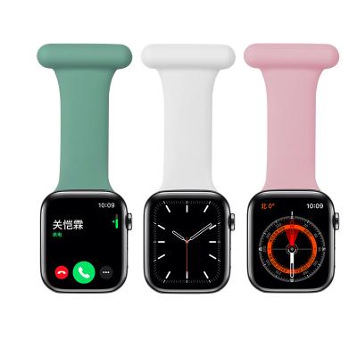 China Hot Selling Single Pin Fob Silicone Watch Band Nurse Strap For Apple Watch Series 6 Watch Band 5 4 3 for sale