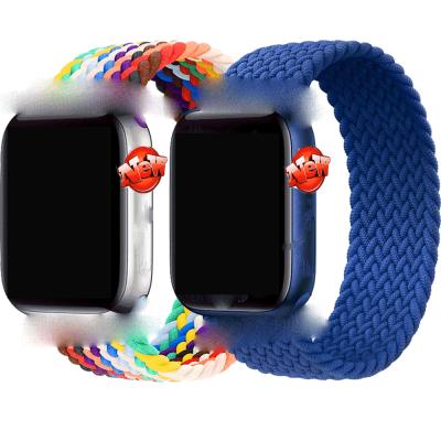 China Pride Edition Braided Solo Loop Single Elastic For Apple Watch Series 6 5 4 3 2 1 Fabric Nylon Watch Band for sale