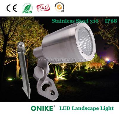 China Stainless Steel Marine Grade SS316 LED Landscape Garden Spot Light With Spike for sale