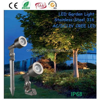 China High Power Low Voltage IP68 3W Stainless Steel Garden Light 12v Led Landscape Lighting for sale