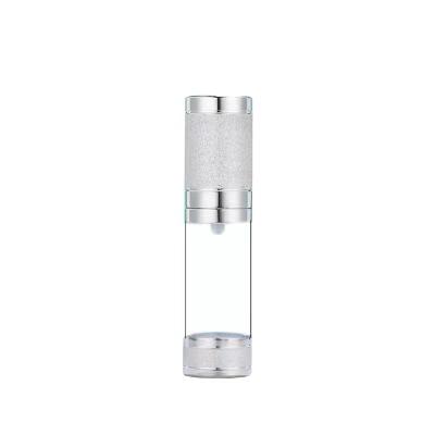 China 15ml30ml50ml Alumina 15ml30ml50ml Stain Rolling Sand Rolling Empty Silver Round Portable Cosmetic Pump Bottle Airless Stain Cream Bottle Cosmetic Wholesale for sale