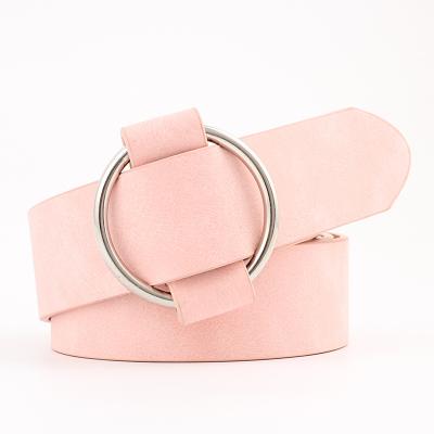 China Hot Sale Needleless Ebay Circle Ladies Belt New Leisure Wide Belt For Women for sale