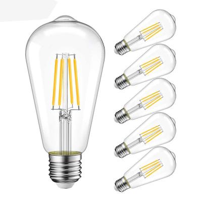 China Residential Decorative LED Light Bulb Chandelier Light ST64 A19 2W 4W 6W 8W E14 E27 C35 C37 Dimmable Filament Bulb for sale