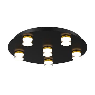 China High Lumen Classic Square Panel Lamp Round Flat Slim Living Room Fixtures Outdoor Flush Mount 3-Color Dimmable Black LED Ceiling Light for sale