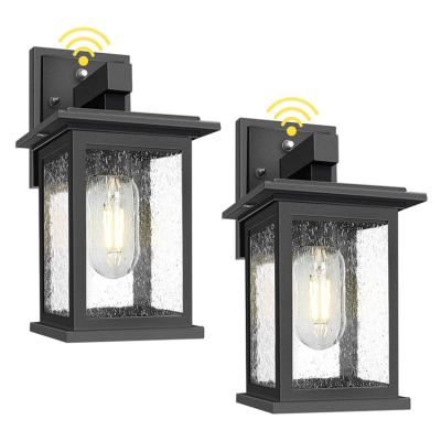 China Waterproof Structure Outdoor Wall Mount Lights 2-Pack, 1-Light Outdoor Sconces Lantern in Black Finish with Clear Seeded Glass for sale