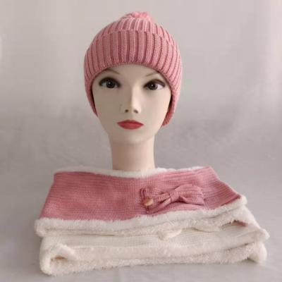 China JOINT Wholesale Custom Hats 3 Pieces For Women Sets Knit Winter Hats And Scarf Winter Hats for sale