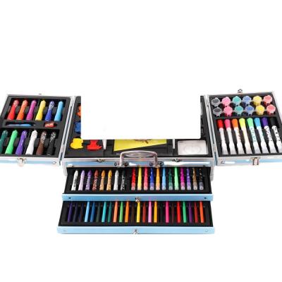 China 238PCS Drawing and Studying Gift Box Art Set Pencil Watercolor Pencil Painting Brushes Children Kids Aluminum Gift Stationery for sale