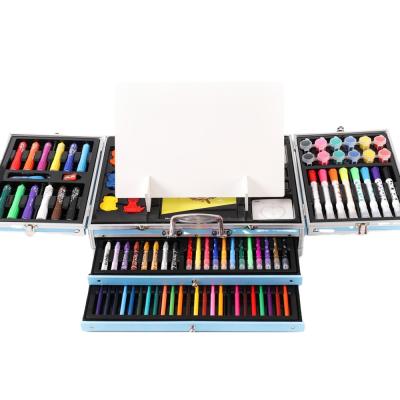 China 238PCS Customized Gift Box 238PCS Art Drawing Set Children Study Pencil Watercolor Painting Children Gift Aluminum Stationery for sale