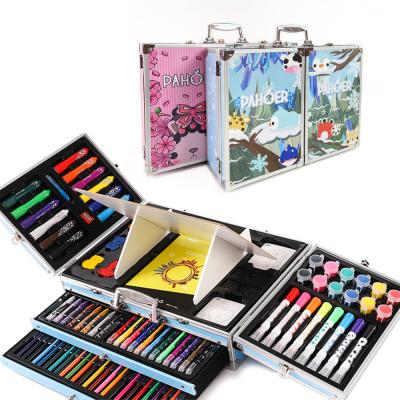 China 238PCS Customized Gift Box 238PCS Art Drawing Set Children Study Pencil Watercolor Painting Children Gift Aluminum Stationery for sale