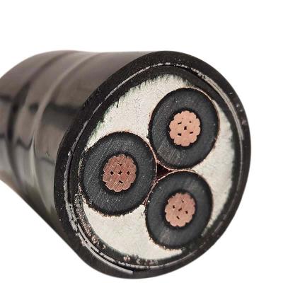 China Medium voltage 11kv 15kv 35kv underground copper conductor electrical underground xlpe cable 50mm to 185mm core for sale