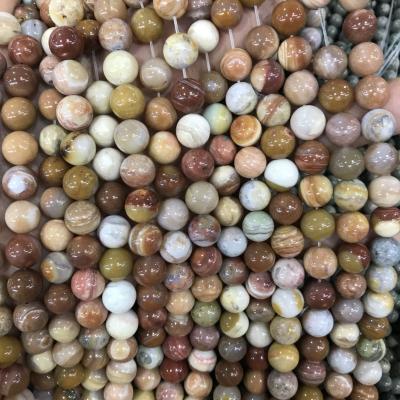 China Glow In The Dark / Phosphorescence 10mm Jade Stone Round Natural Petrified Wooden Loose Stone Beads for sale