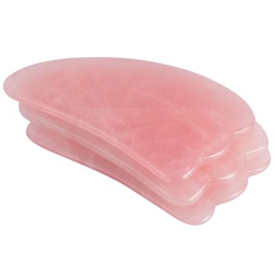 China Glow In The Dark / Glow In The Dark 80x50mm Rose Quartz Gemstone Facial Massage Guasha for sale