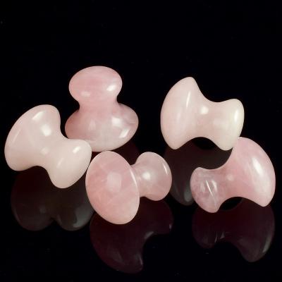 China Glow In The Dark / Glow In The Dark Rose Quartz Gemstone Mushroom Facial Massage Guasha for sale