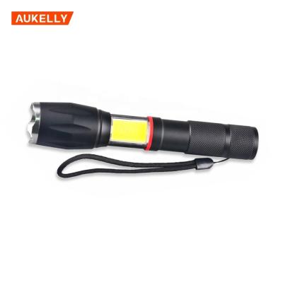 Chine Focus High Power Alloy 10W LED Flashlight Adjustable Aluminum Tactical Torch With 5W Concealed COB Led Flashlight à vendre