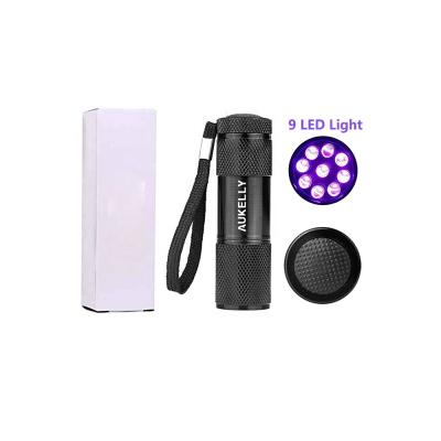 China Mini Pocket Led Torch Mini Aluminum 395nm Ultra Violet Blacklight Purple Pet Spot Urine Detector 9 LED UV Torches Led Portable UV Flashlights Te koop