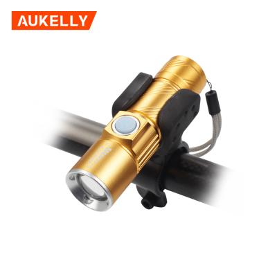 China Aukelly Hot Selling USB Rechargeable Bike Lamp Waterproof Bicycle LED Light USB Rechargeable Bike Light à venda