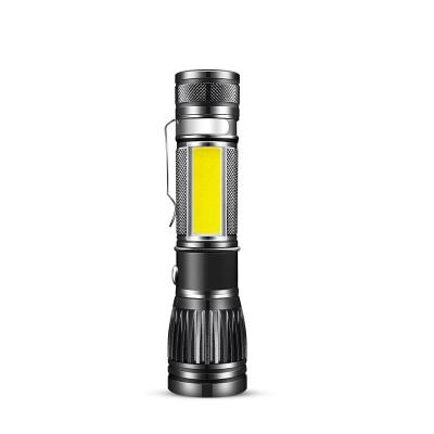 China Aluminum Alloy T6 LED Aluminum Alloy Flashlight With Side Light Strong Lightweight USB Rechargeable Camping Torch for sale