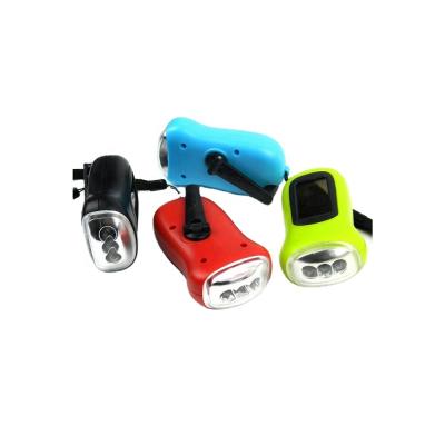 China Convenient Mini Outdoor Emergency Torch Solar Powered Led Flashlight With Crank Operated Flashlight for sale