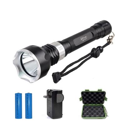 China Rechargeable Emergency High Power Diver Linterna Dive Metal Light Waterproof Underwater Lamp Led Torches Scuba Diving Flashlight Set for sale