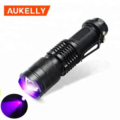 China Mini Pocket Led Torch Mini Flashlight Ultraviolet Currency Checker Small UV Purple Light Torch for sale