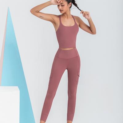 China 2021 Breathable Wholesale Female Fitness New Arrival Solid Color Yoga Clothing Female Lounge Wear for sale