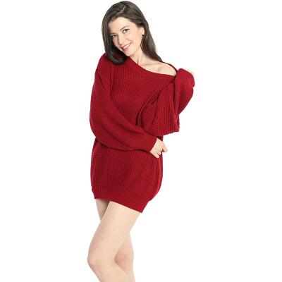 China Anti-wrinkle casual ladies knit top crew neck plus size women pullover sweater for sale