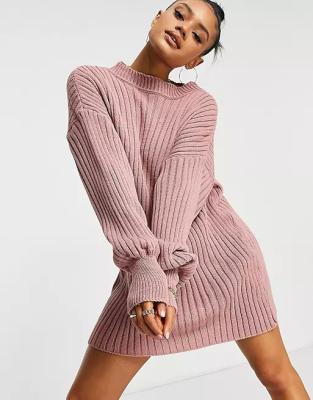 China VSCOO Anti-wrinkle hot sale rib casual dress plus size crew neck knit oversized dress pullover sweaater for sale