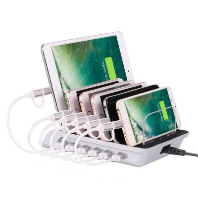 China High Speed ​​Charger USB Charging Station For Devices 6 Ports 10.2A Multiple High Speed ​​Smart Charging Dock, Multi Device Charging Organizer for sale