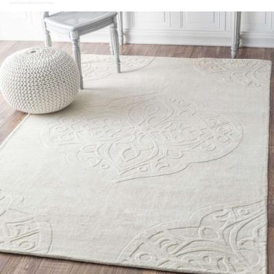 China 100% Viscose Modern Handmade Carved Carpet For 5 Star Hotel for sale