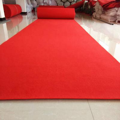 China Red velvet china factory polyester nonwoven velor carpet for exhibition/event/wedding/corridor for sale