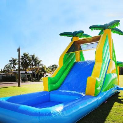 China Handmade and outdoor pvc folding stitching new inflatable waterslide kid playground inflatable water slide with swimming pool for kids for sale