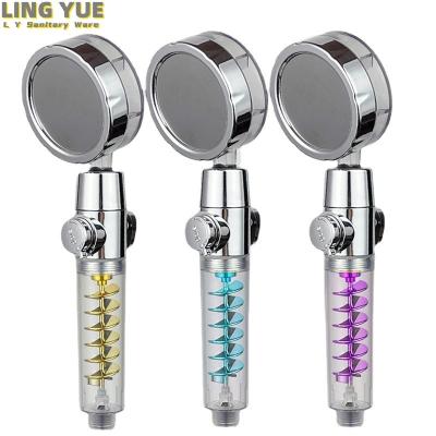 China Without Slide Bar Double fan supercharged rain shower with one-button switch multi-functional water-saving hand-held shower head for sale