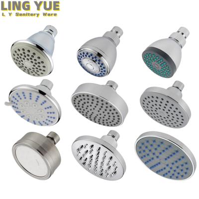 China Without Slide Bar LINGYUE factory customizes a variety of bathroom abs high-pressure round rain top spray wall-mounted shower head for sale