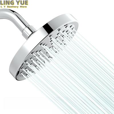 China Without Slide Bar Bathroom shower panel 6inch high pressure Abs electroplating round rotation 360 degree wall-mounted shower head for sale