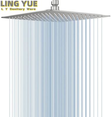 China Without Slide Bar Custom Sus 304/201 Ducha De Lluvia Square Water Saving Waterfall Stainless Steel Bathroom Rainfall Rain Shower Head for sale